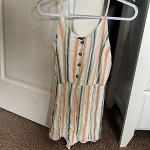Orange, Green, and White Striped Romper